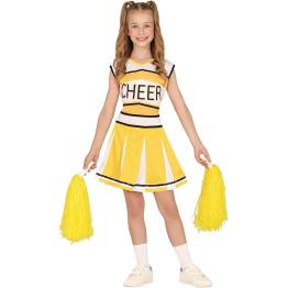 Disfraz de Animadora Amarilla para Niña – Cheerleader Infantil