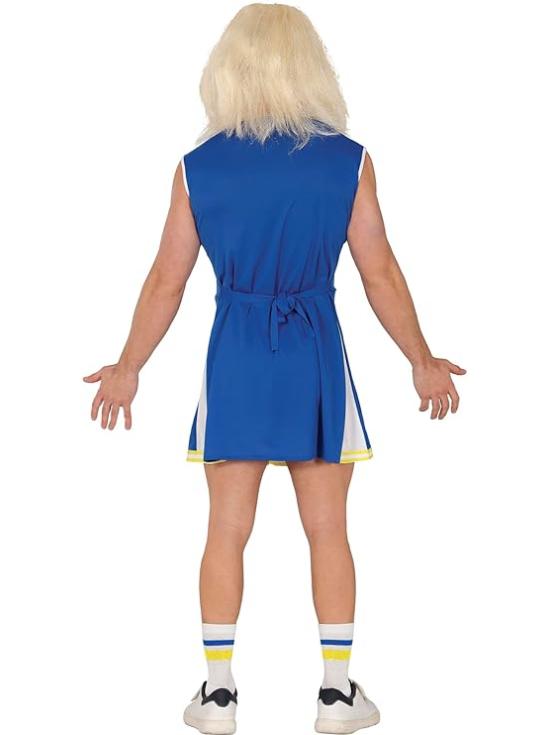 Disfraz de Animadora Azul para Hombre – Vestido de Cheerleader Adulto