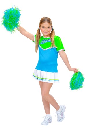 Disfraz de Animadora Verde con Pompones