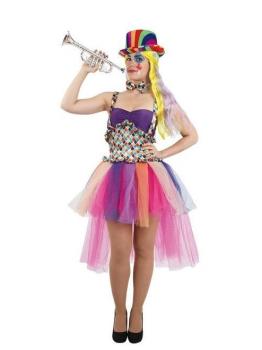 Disfraz de Arlequina Colorida talla Mujer