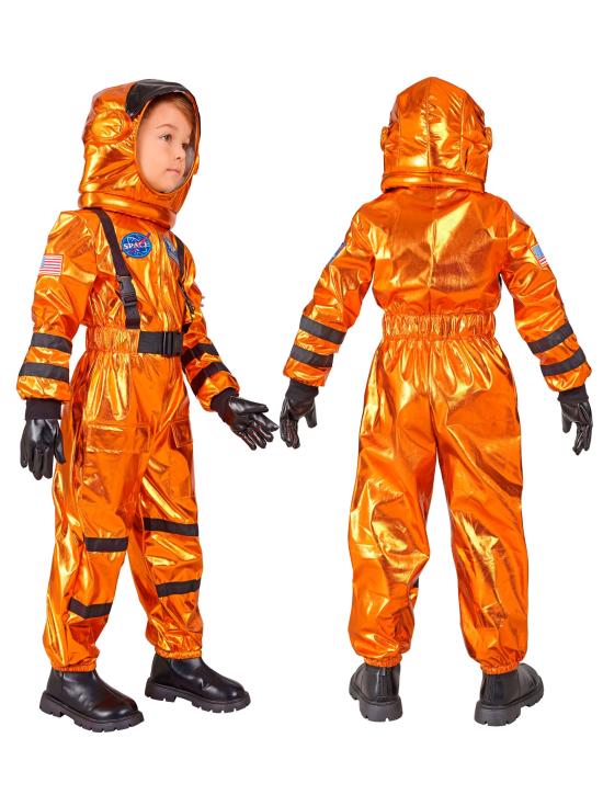 Disfraz de Astronauta Misión Espacial Naranja talla infantil unisex