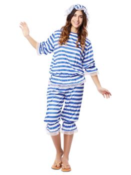 Disfraz  de Bañista Chica años 20 Adulta Azul