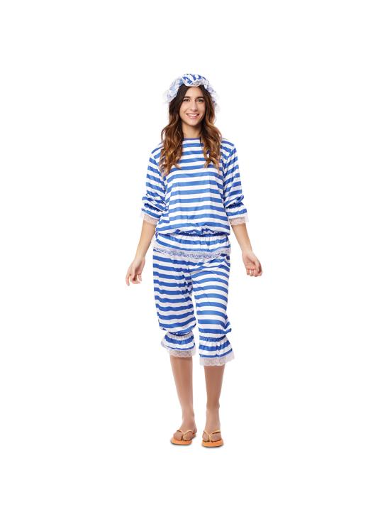 Disfraz  de Bañista Chica años 20 Adulta Azul