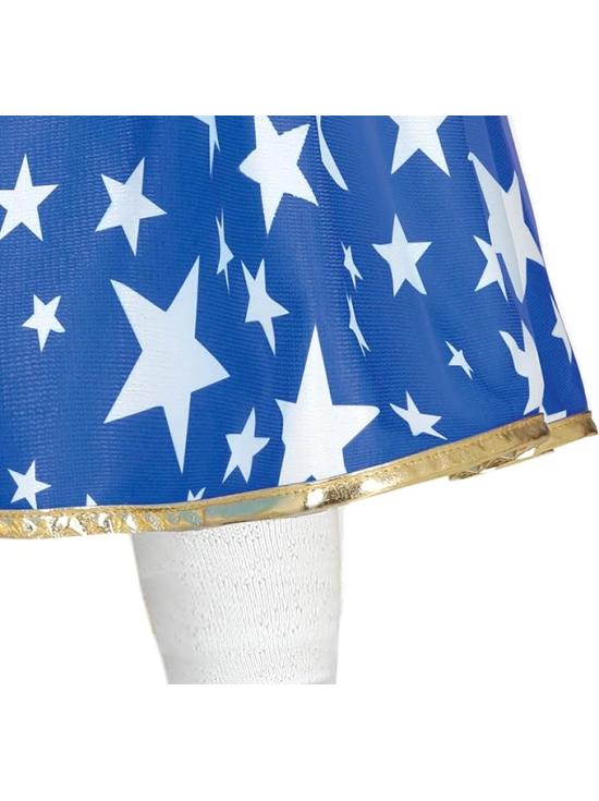 Disfraz de Bebé Maravilla - Vestido Rojo y Azul de Super Heroína con Estrellas para Bebé **