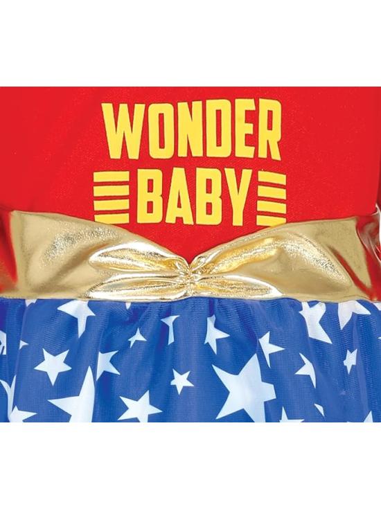 Disfraz de Bebé Maravilla - Vestido Rojo y Azul de Super Heroína con Estrellas para Bebé **