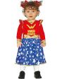 Disfraz de Bebé Maravilla - Vestido Rojo y Azul de Super Heroína con Estrellas para Bebé **