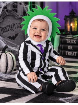 Disfraz de Bebé Traje de Rayas Blancas y Negras estilo Beetlejuice