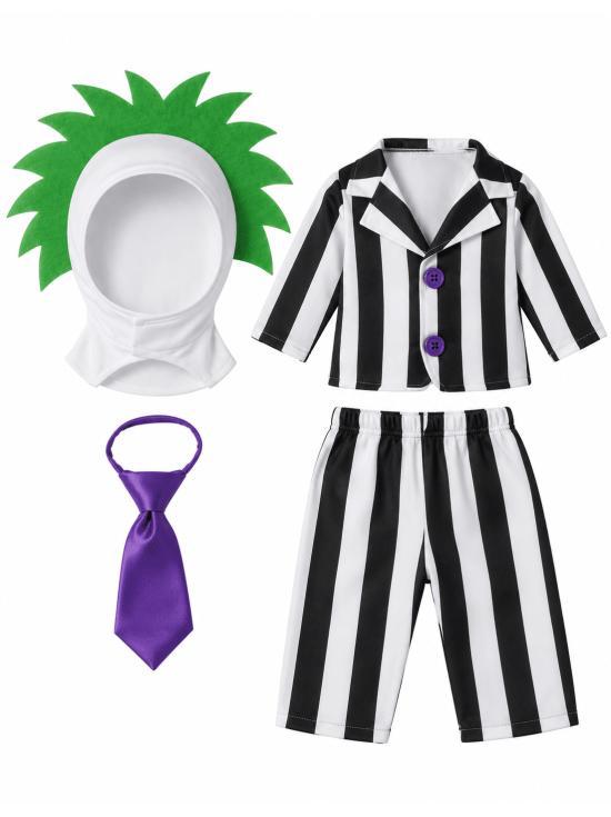 Disfraz de Bebé Traje de Rayas Blancas y Negras estilo Beetlejuice