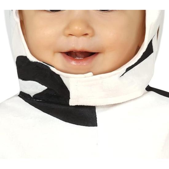 Disfraz de Bebé Vaca - Mono Blanco y Negro con Capucha para Bebé **
