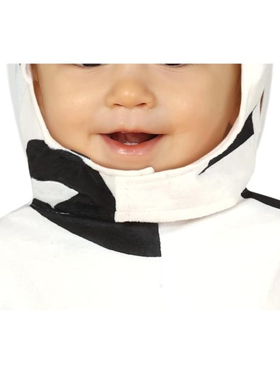 Disfraz de Bebé Vaca - Mono Blanco y Negro con Capucha para Bebé **