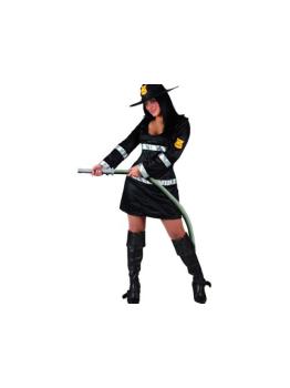 DISFRAZ DE BOMBERA NEGRO TALLA XL