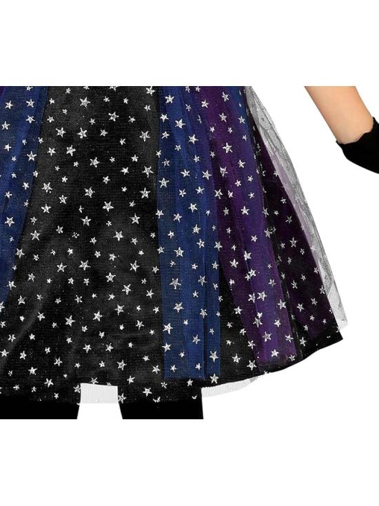 Disfraz de Bruja Estrellas con Purpurina para Niña (Sombrero + Vestido)