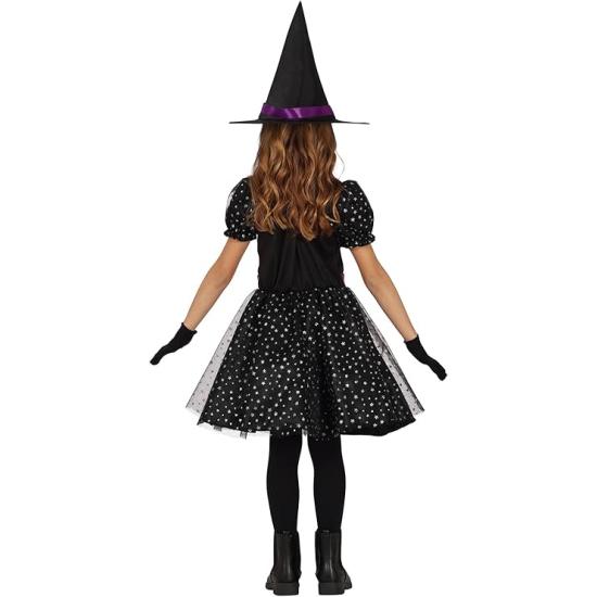 Disfraz de Bruja Estrellas con Purpurina para Niña (Sombrero + Vestido)