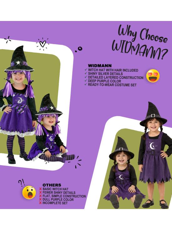 Disfraz de Bruja Morada para Bebé y Niña
