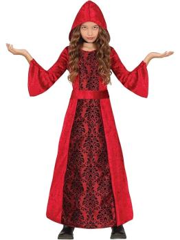 Disfraz de Bruja Roja con Capucha para Niña