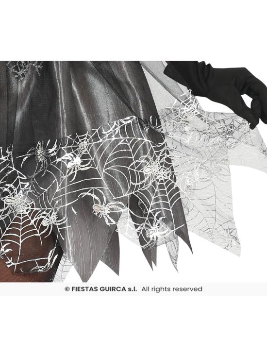 Disfraz de Bruja Telaraña Plateada – Vestido con Sombrero – Disfraz de Halloween para Mujer