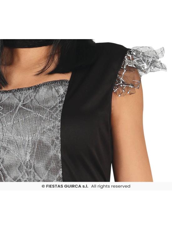 Disfraz de Bruja Telaraña Plateada – Vestido con Sombrero – Disfraz de Halloween para Mujer