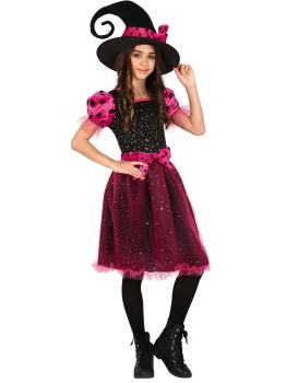 Disfraz de Bruja Vintage Rosa para Niña