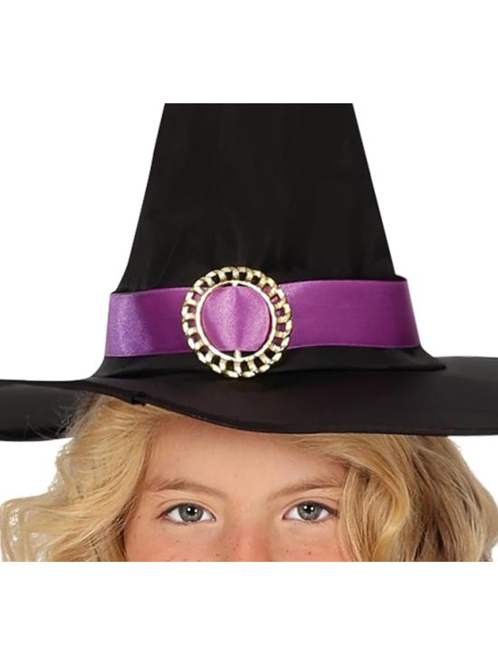 Disfraz de Bruja Violeta para Niña con Sombrero