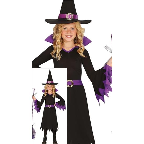 Disfraz de Bruja Violeta para Niña con Sombrero