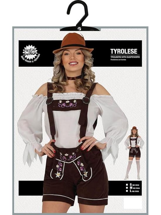 Disfraz de Bávara con Pantalón Premium Mujer
