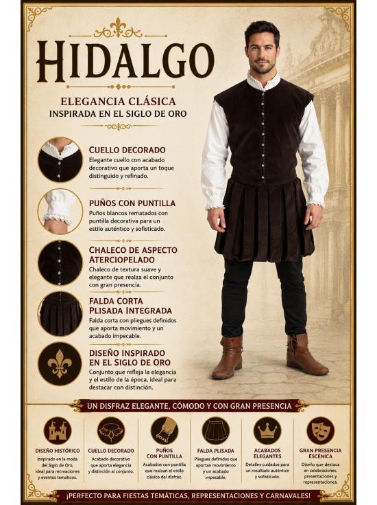 Disfraz de Caballero Hidalgo para Adulto