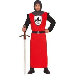 Disfraz de Caballero Medieval Atuendo Rojo para Hombre Adulto **