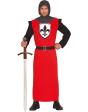 Disfraz de Caballero Medieval Atuendo Rojo para Hombre Adulto **