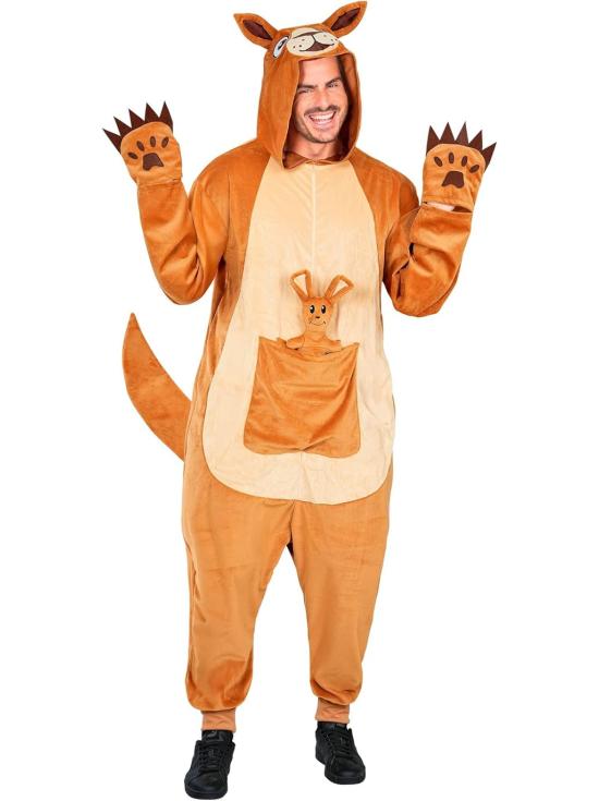 Disfraz de Canguro para Adulto – Mono de Peluche con Capucha