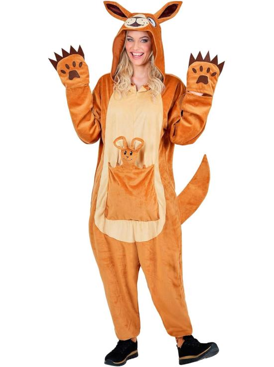Disfraz de Canguro para Adulto – Mono de Peluche con Capucha