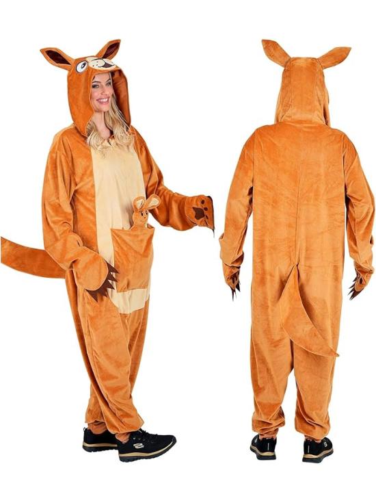 Disfraz de Canguro para Adulto – Mono de Peluche con Capucha