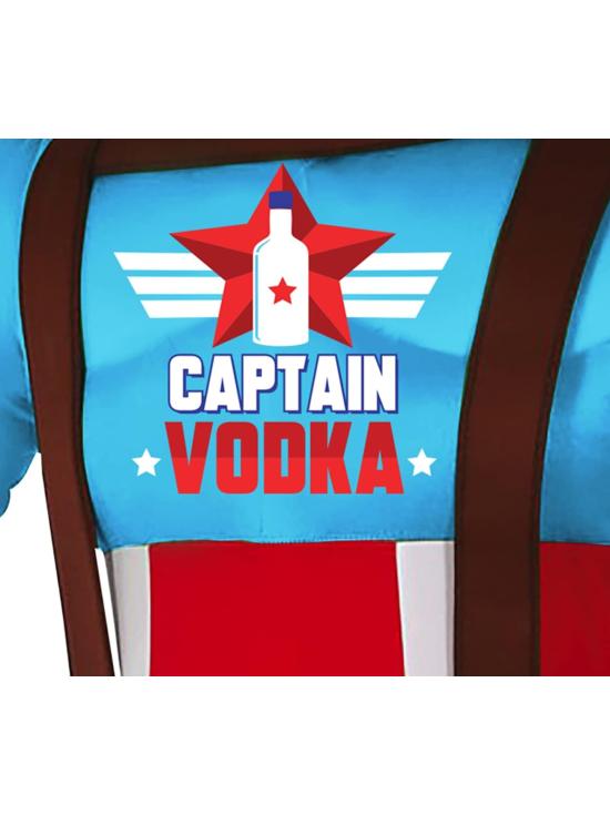 Disfraz de Capitán Vodka - Disfraz Divertido de Superhéroe Musculoso con Sujeta Cervezas para Hombre Adulto **