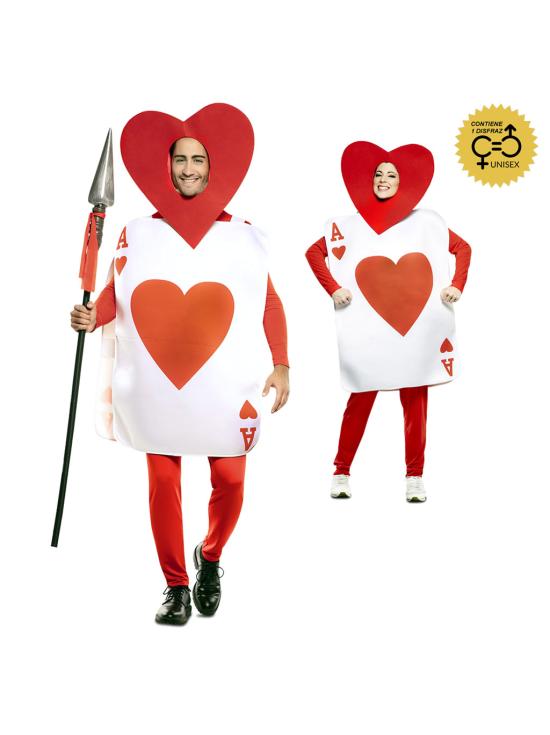 Disfraz de Carta As de Corazones Alicia para adultos