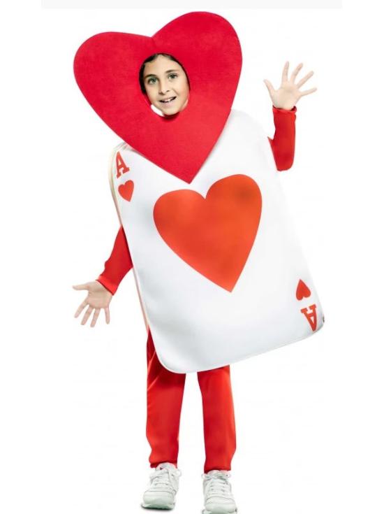 Disfraz Carta As de Corazones Infantil
