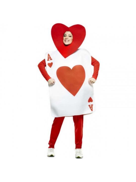 Disfraz de Carta As de Corazones Alicia para adultos