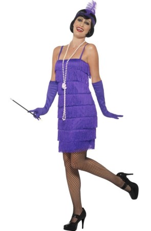 Disfraz de charlestón años 20 violeta chica