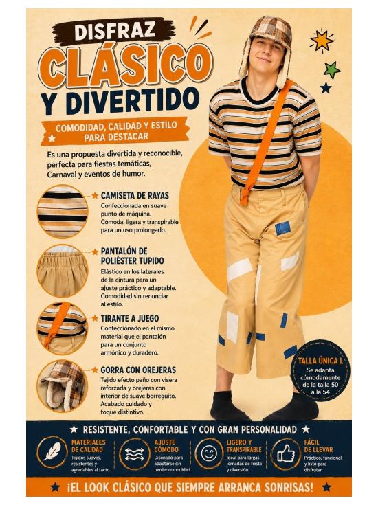 Disfraz de Chavo del 8 para Adulto