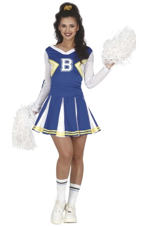 Disfraz de Cheerleader Azul para adulta