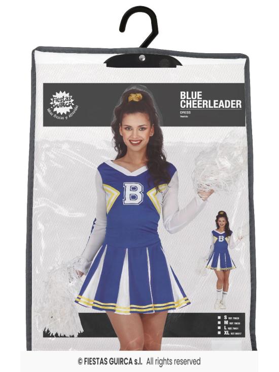 Disfraz de Cheerleader Azul para adulta