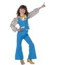 Disfraz de Chica Disco Años 70 Azul para Niña