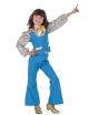Disfraz de Chica Disco Años 70 Azul para Niña