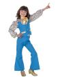 Disfraz de Chica Disco Años 70 Azul para Niña