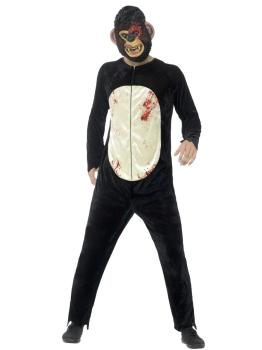Disfraz de chimpancé zombi deluxe adulto