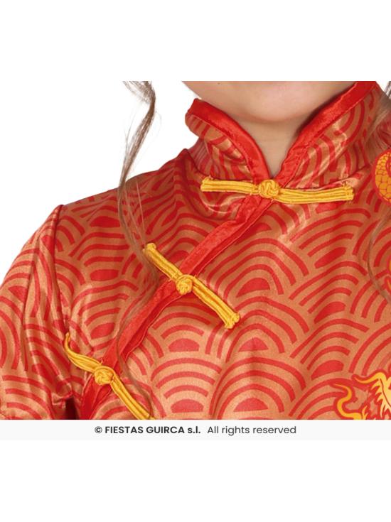 Disfraz de China para Niña Rojo con Dragón – Casaca y Pantalón