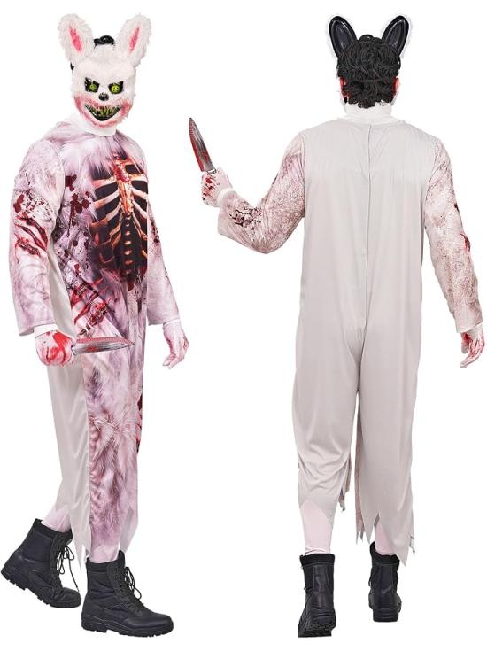 Disfraz de Conejo Zombie de Terror para Adulto – Animal Sangriento Halloween