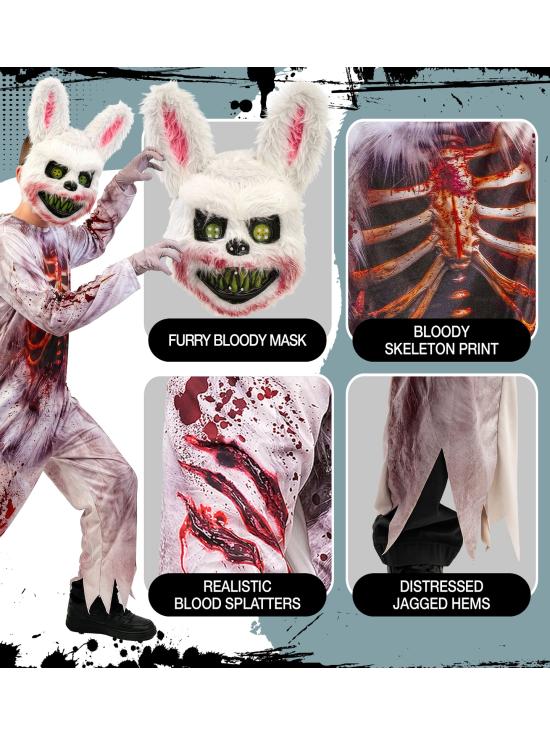 Disfraz de Conejo Zombie para Niño con Máscara