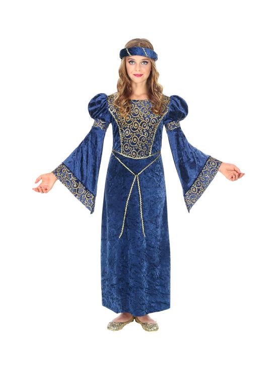 Disfraz de Dama del Renacimiento Azul para niña