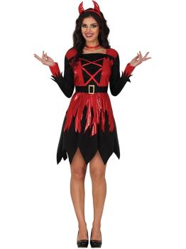 Disfraz de Diablesa para Mujer - Incluye Diadema y Vestido
