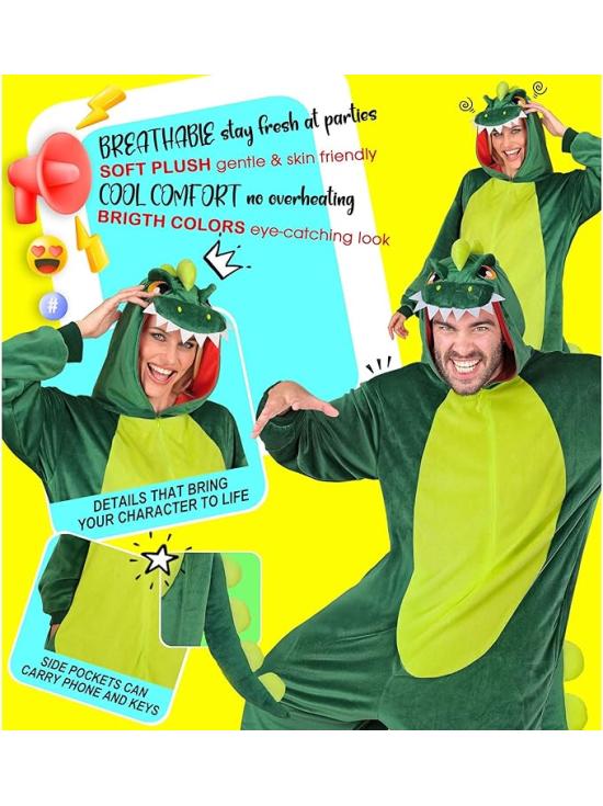 Disfraz de Dinosaurio Pijama Unisex para Adultos