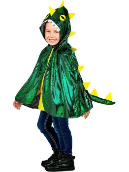 Disfraz de dragón que escupe fuego para niños, capa con capucha